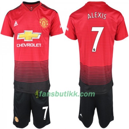 Fotballdrakt Manchester United Alexis Sanchez 7 Barn Hjemmetrøye 2018-2019 Kortermet